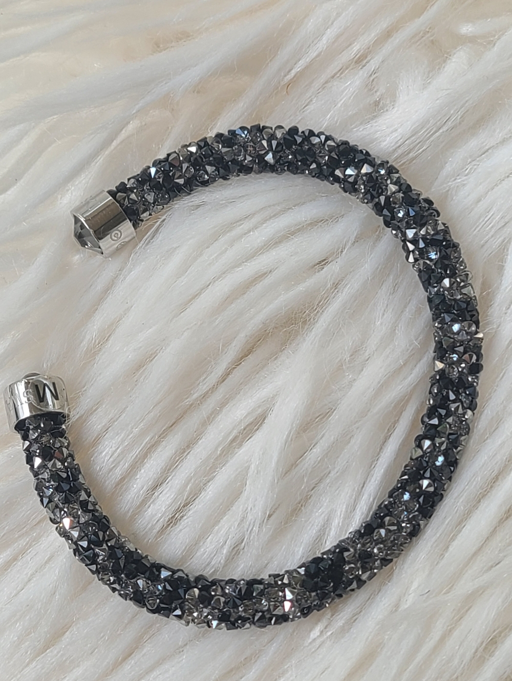 Swarovski Crystal Crystaldust Bangle Dark Crystals M 5250065- Excellent Conditio